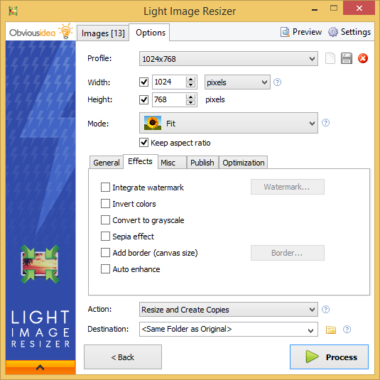 縮圖軟體下載 Light Image Resizer
