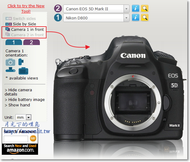 相機比較網站 尺寸一眼可見 Camera Size