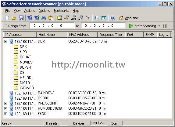區網檔案分享軟體 SoftPerfect Network Scanner 免安裝版